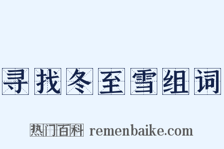寻找冬至雪组词是什么意思的图片